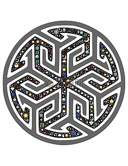 符號,車輪,曼陀羅