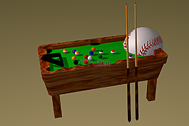 棒球球,臺球,3d