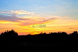 日落,景觀,太陽