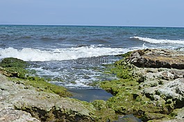 海,海灘,巖
