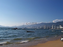 海灘,假日,海