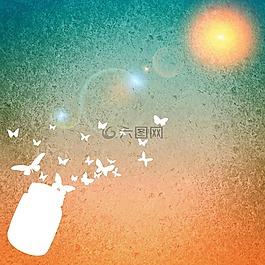 背景,太陽,蝴蝶