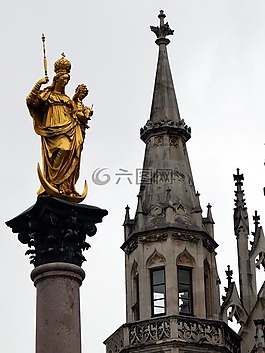 玛丽安列,marienplatz,市政厅广场