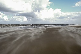 海滩,沙,风