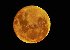 luna 红,天空,满月