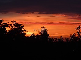 晚上,天空,西