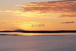 日落,冰島,海