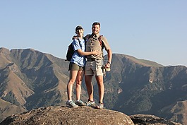 夫婦,堡,徒步旅行