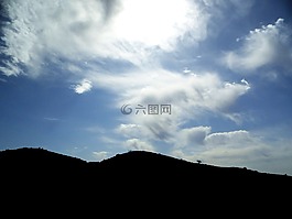 景觀,背光,天空
