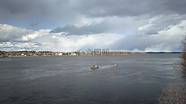 雨,湖,地平線