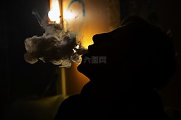吸煙,男孩,拍的照片