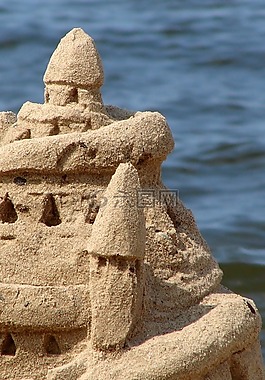 沙,海滩,夏天