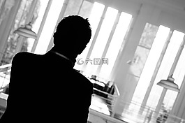 黑色和白色,男子,办公室