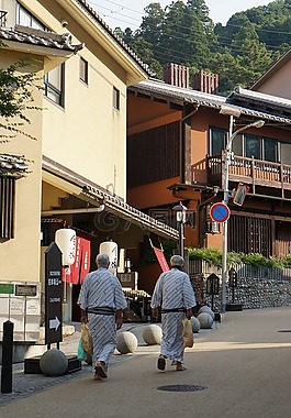 日本,街道,溫泉