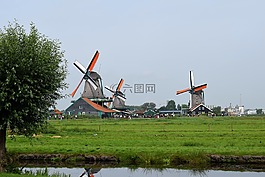 風(fēng)車,荷蘭風(fēng)景,景觀