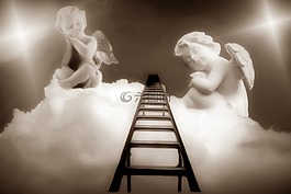 天使,頭,天空