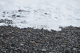 海的边缘,岸,石头