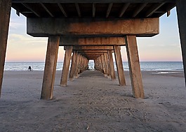 碼頭海灘,海洋,水