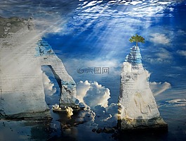 digiart,幻想,岩