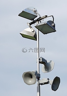 桅杆,光,灯