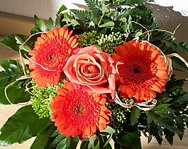 束鮮花,紅色的非洲菊,切花