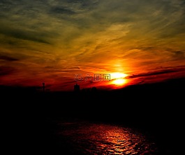 日落,太陽,天空