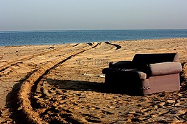 沙發(fā),海灘,度假