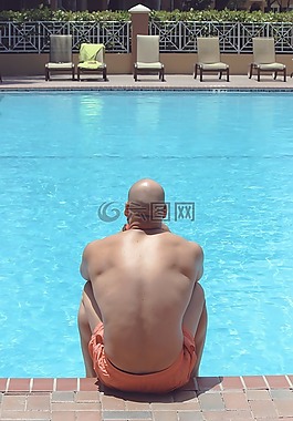男子,池,游泳