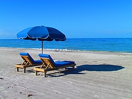 海灘,放松,椅子