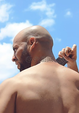 男子,池,游泳