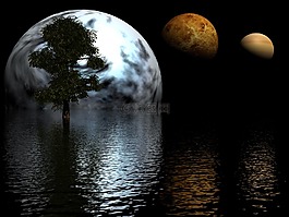 行星,树,水