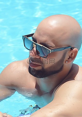 男子,池,游泳