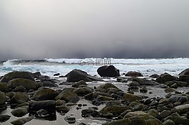 海洋,石頭,水
