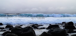 海洋,波,海
