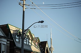 城市,天空,月亮