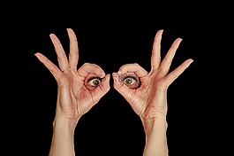 查看,眼睛,通過觀察