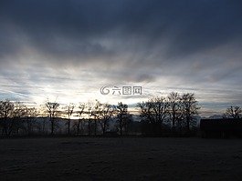 日出,高山,云