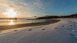 水域,海灘,沙