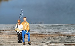 釣魚,父親,兒子