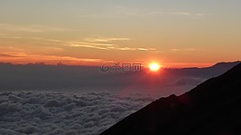 日出,山,自然