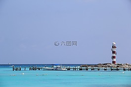 燈塔,海,藍(lán)色