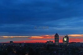 荷蘭,城市,夜景