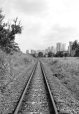 铁路轨道,火车铁轨,黑色和白色