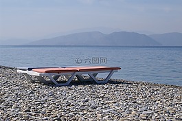 土耳其,海滩,躺椅