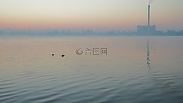 湖,霧,早上