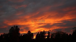 余輝,云,abendstimmung