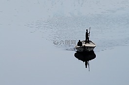小船,游泳,男人