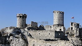城堡,ogrodzieniec,巖