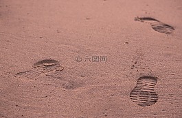 腳印,腿,沙