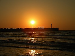 日落,海,soltse